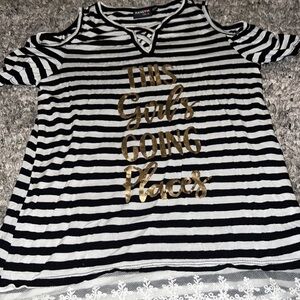 Black and White Striped Top